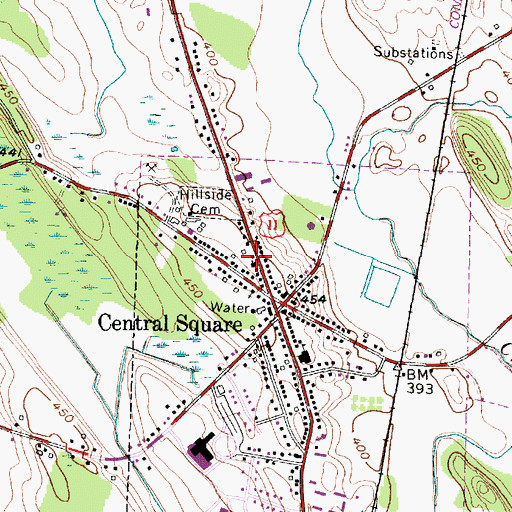 Topographic Map of First Baptist Church, NY