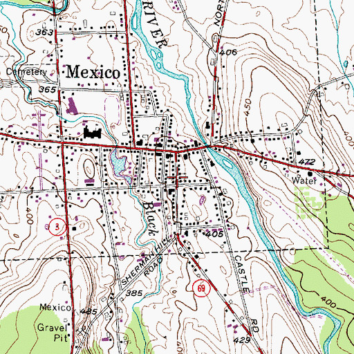 Topographic Map of First Baptist Church, NY