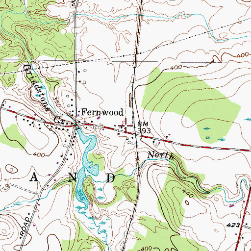 Topographic Map of First Baptist Church of Fernwood, NY