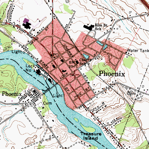 Topographic Map of First United Methodist Church, NY