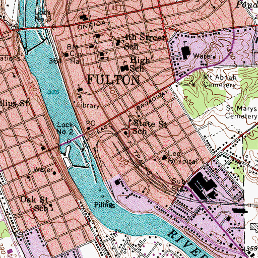 Topographic Map of Fulton Christian Fellowship, NY