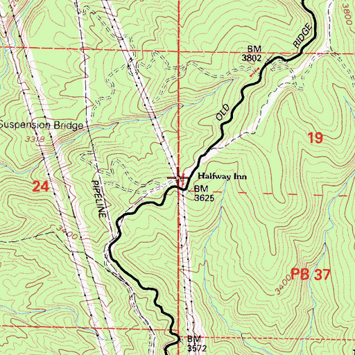 Topographic Map of Halfway Inn, CA