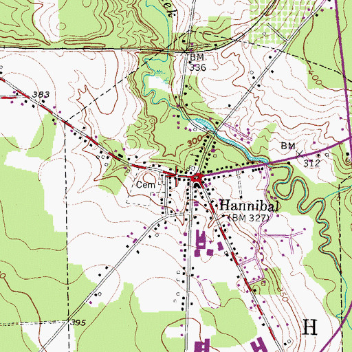 Topographic Map of Hannibal Community Church, NY