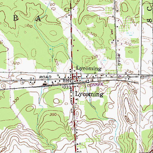 Topographic Map of Lycoming United Methodist Church, NY