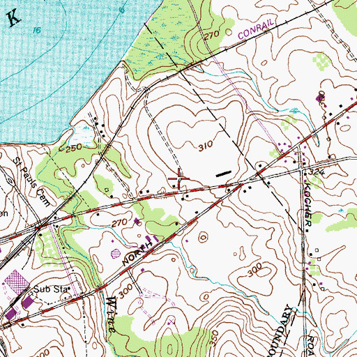 Topographic Map of Oswego Center United Methodist Church, NY