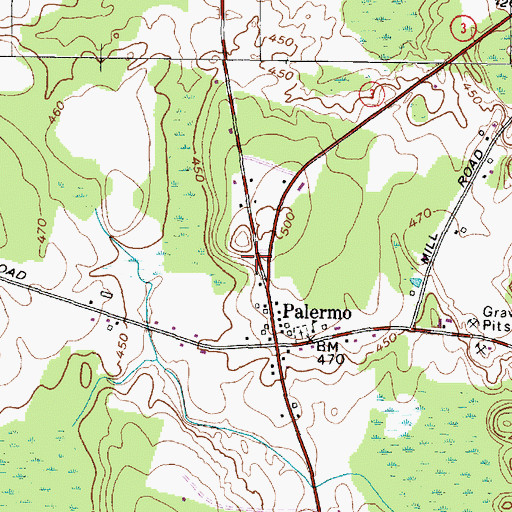 Topographic Map of Palermo United Methodist Church, NY