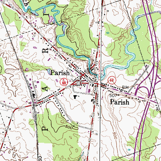 Topographic Map of Parish United Methodist Church, NY