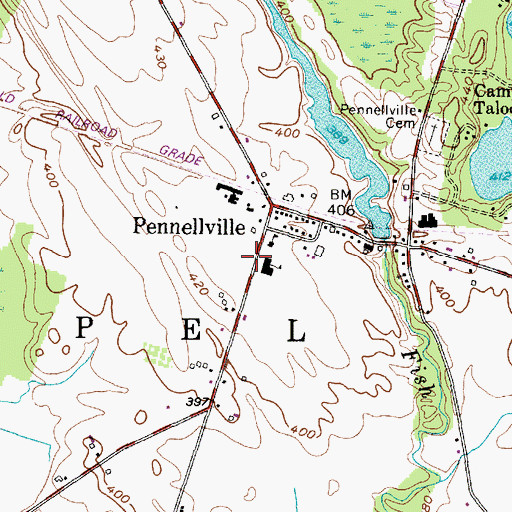 Topographic Map of Pennellville United Methodist Church, NY