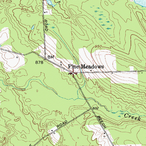 Topographic Map of Pine Meadows Wesleyan Church, NY