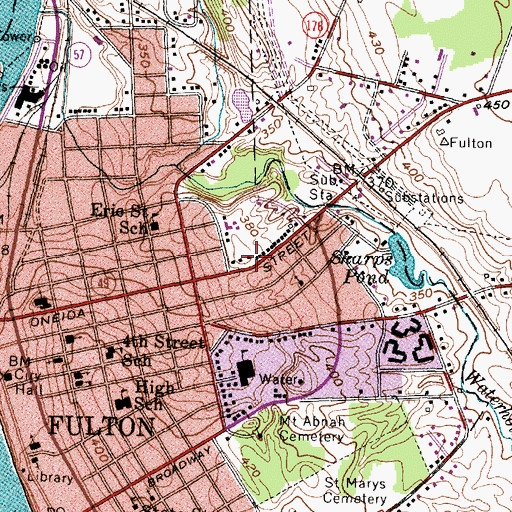 Topographic Map of River of Life Assembly of God, NY