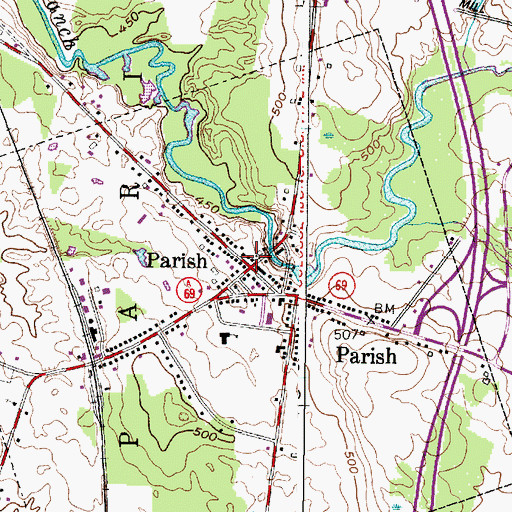 Topographic Map of Saint Anne's Roman Catholic Church, NY