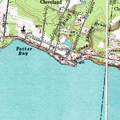 Topographic Map of Saint Mary's Church, NY