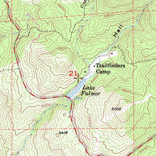 Topographic Map of Hall Canyon, CA