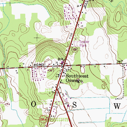 Topographic Map of Southwest Oswego Baptist Church, NY