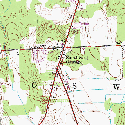 Topographic Map of Southwest Oswego United Methodist Church, NY
