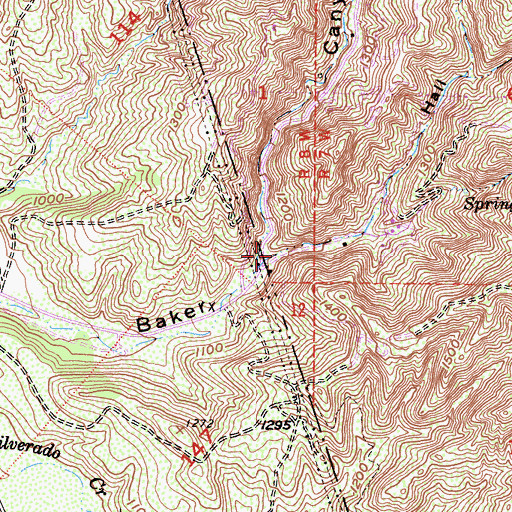 Topographic Map of Hall Canyon, CA