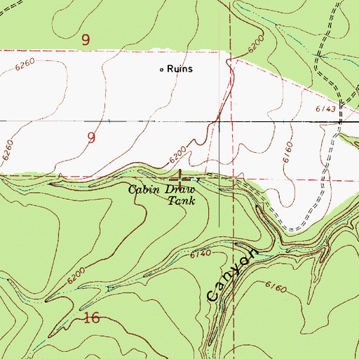 Topographic Map of Cabin Draw Tank, AZ
