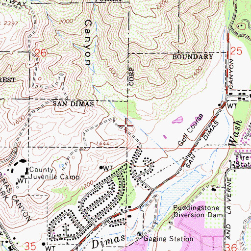Topographic Map of Ham Canyon, CA