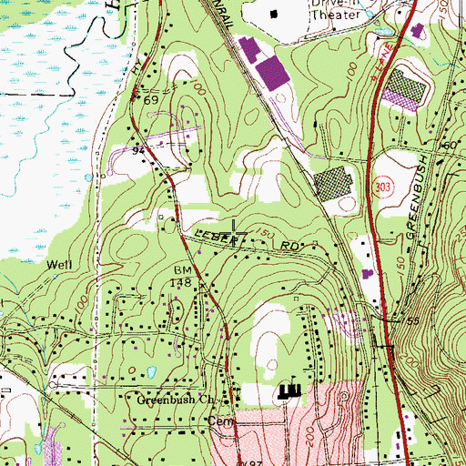 Topographic Map of Rockland Friends Meetinghouse, NY