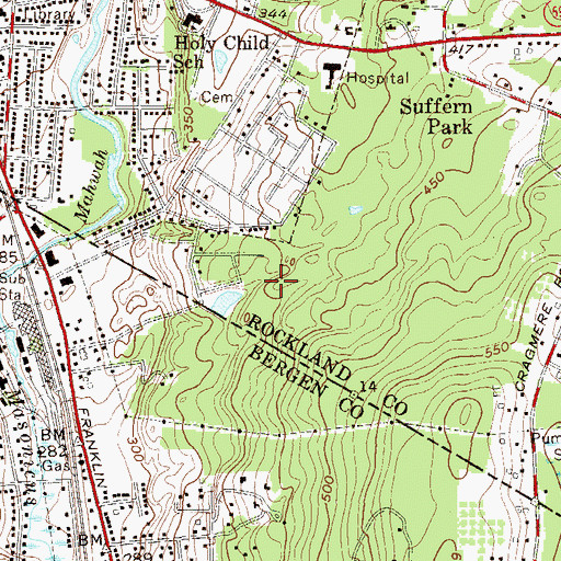Topographic Map of Suffern United Methodist Church, NY
