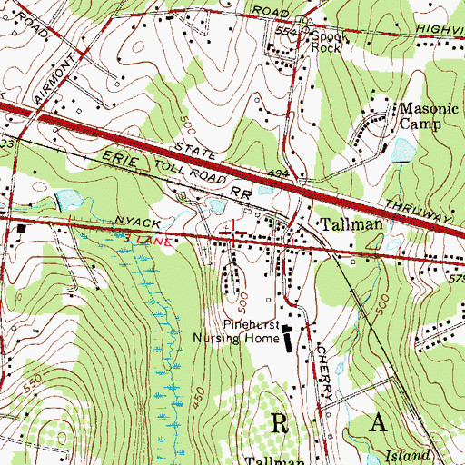 Topographic Map of Tallman Bible Church, NY