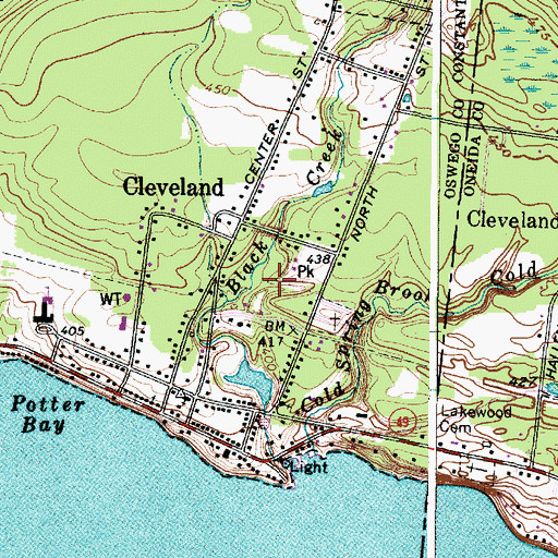 Topographic Map of Cleveland Village Wastewater Treatment Plant, NY