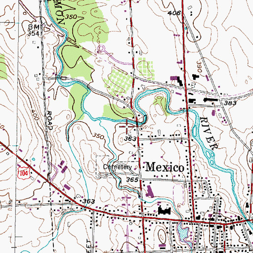 Topographic Map of Mexico Village Sewage Treatment Plant, NY