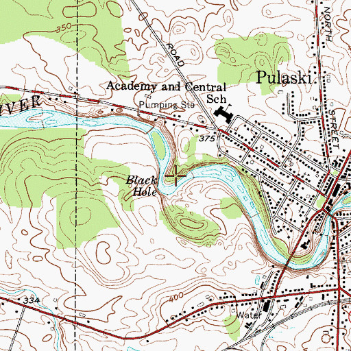 Topographic Map of Pulaski Village Sewage Treatment Plant, NY