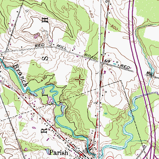 Topographic Map of Parish Village Wastewater Treatment Plant, NY