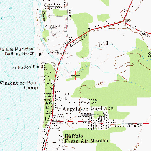 Topographic Map of Big Sister Creek Wastewater Treatment Plant, NY