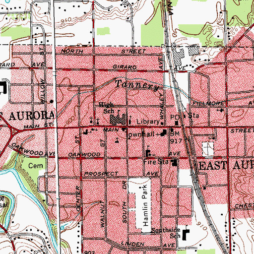 Topographic Map of Aurora Historical Museum, NY
