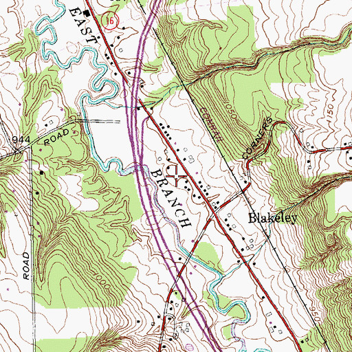 Topographic Map of Aurora Mobile Home Park, NY