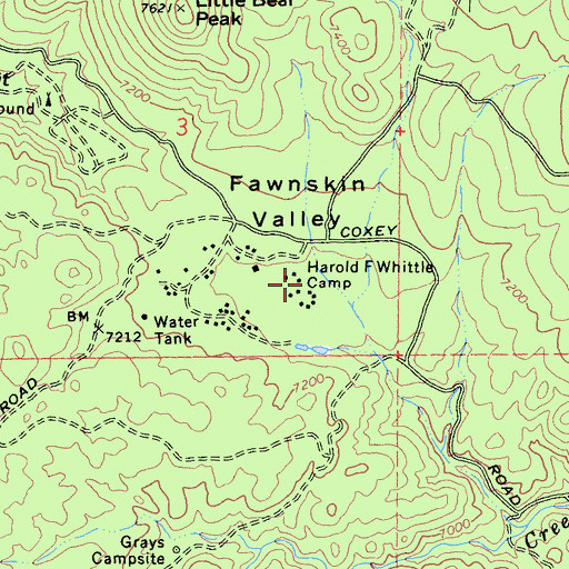 Topographic Map of Harold F Whittle Camp, CA