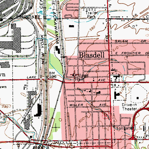 Topographic Map of Village of Blasdell Municipal Office, NY