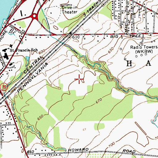 Topographic Map of Brook Gardens Mobile Home Park, NY
