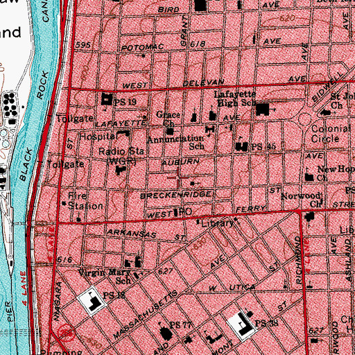 Topographic Map of Buffalo Connecticut Street Armory, NY