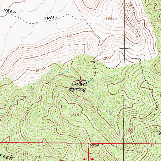 Topographic Map of Cabin Spring, AZ