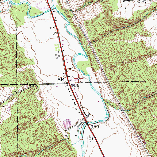 Topographic Map of Circle B Courts Mobile Home Park, NY