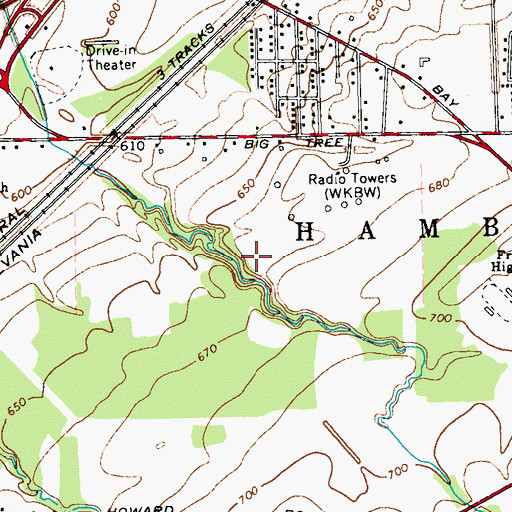 Topographic Map of Eaglecrest Estates Mobile Home Park, NY