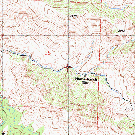Topographic Map of Harris Ranch, CA