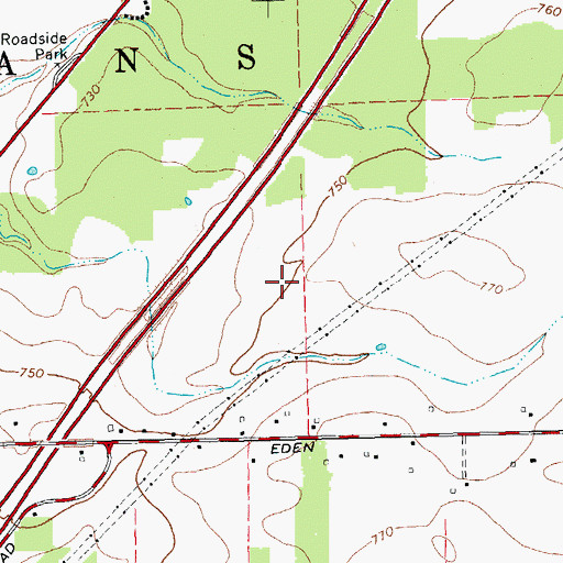 Topographic Map of Eden - Angola Toll Plaza, NY