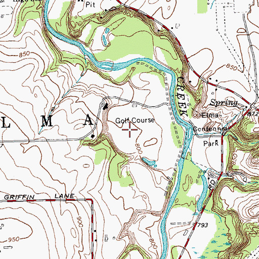 Topographic Map of Elma Meadows Golf Club, NY