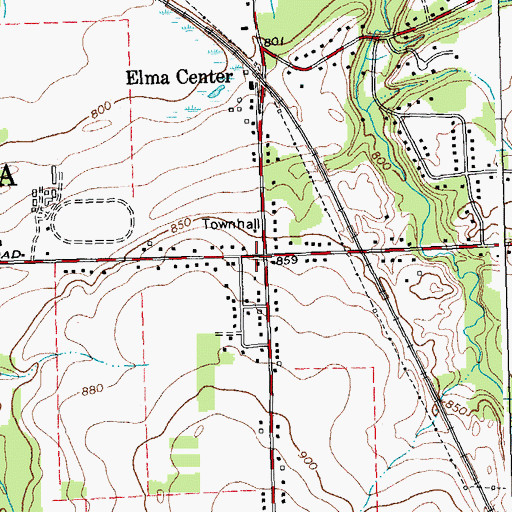 Topographic Map of Elma Public Library, NY