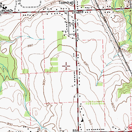 Topographic Map of Elma Town Hall, NY