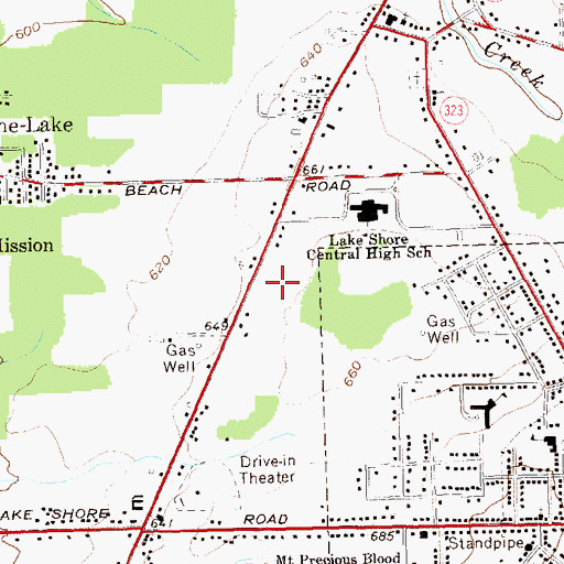 Topographic Map of Evans Town Hall, NY