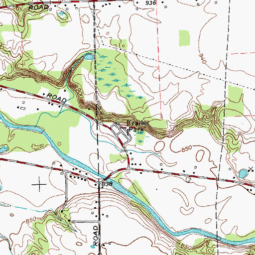 Topographic Map of Hillside Estates Mobile Home Park, NY