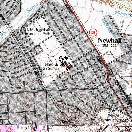 Topographic Map of William S Hart High School, CA