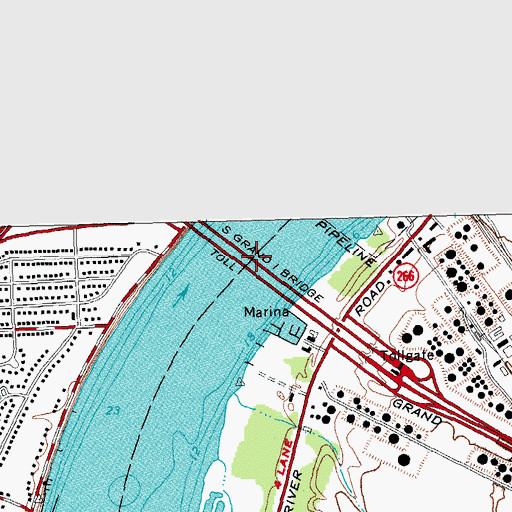 Topographic Map of Niagara River Bridge, NY