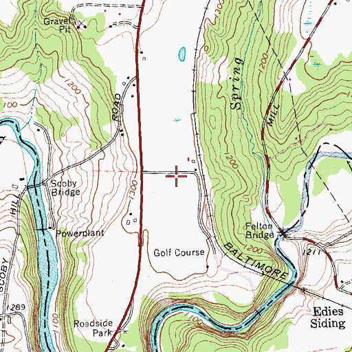 Topographic Map of Springville Country Club, NY