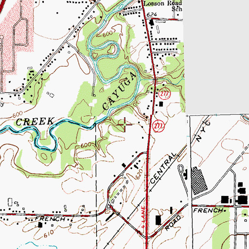 Topographic Map of Shady Acres Mobile Home Park, NY